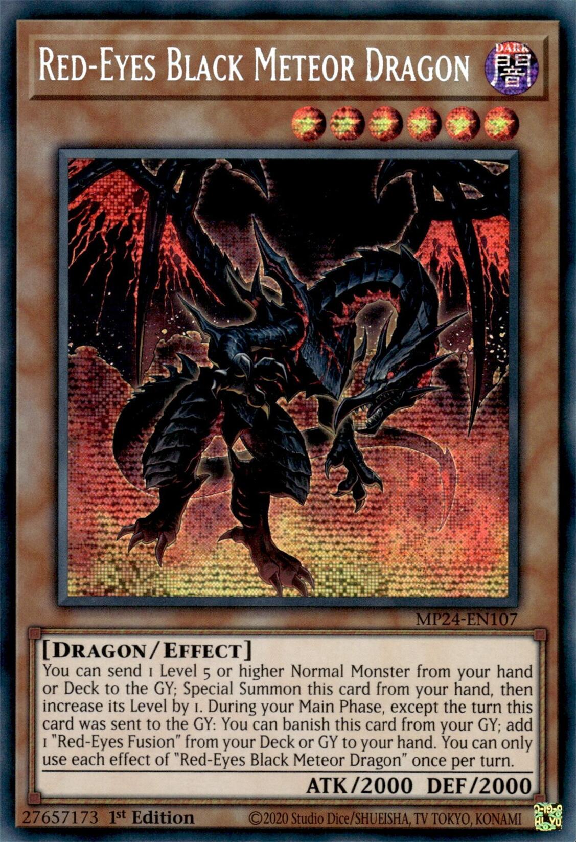 Red-Eyes Black Meteor Dragon [MP24-EN107] Prismatic Secret Rare | Enigma On Main