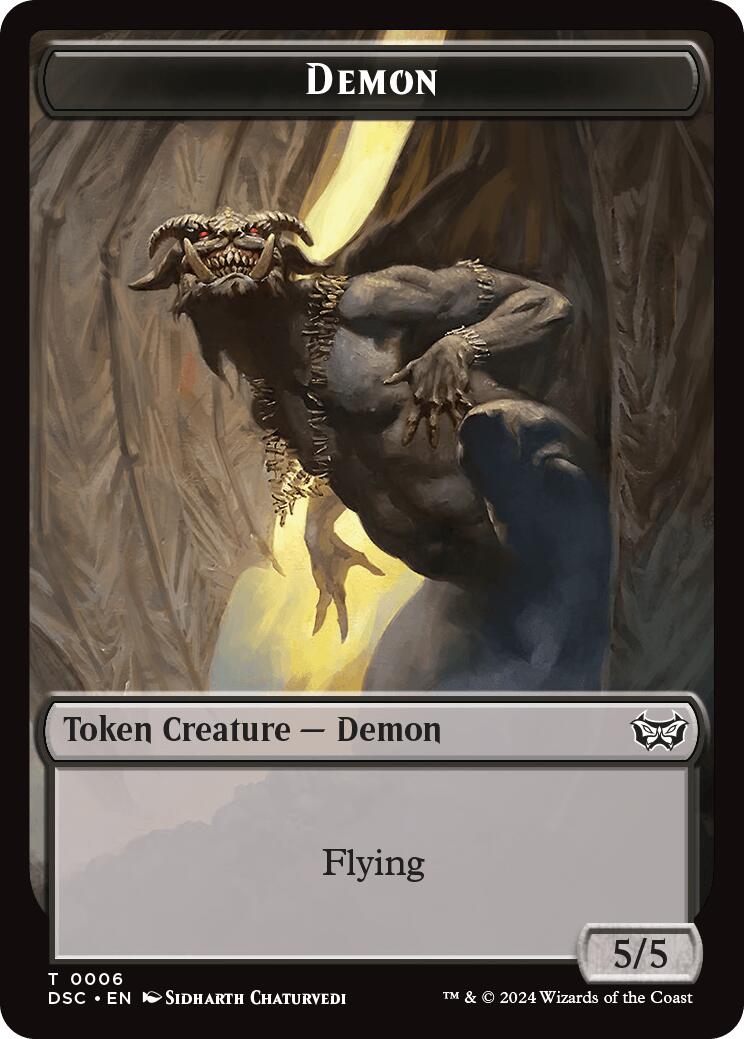 Demon // Bird Double-Sided Token [Duskmourn: House of Horror Commander Tokens] | Enigma On Main