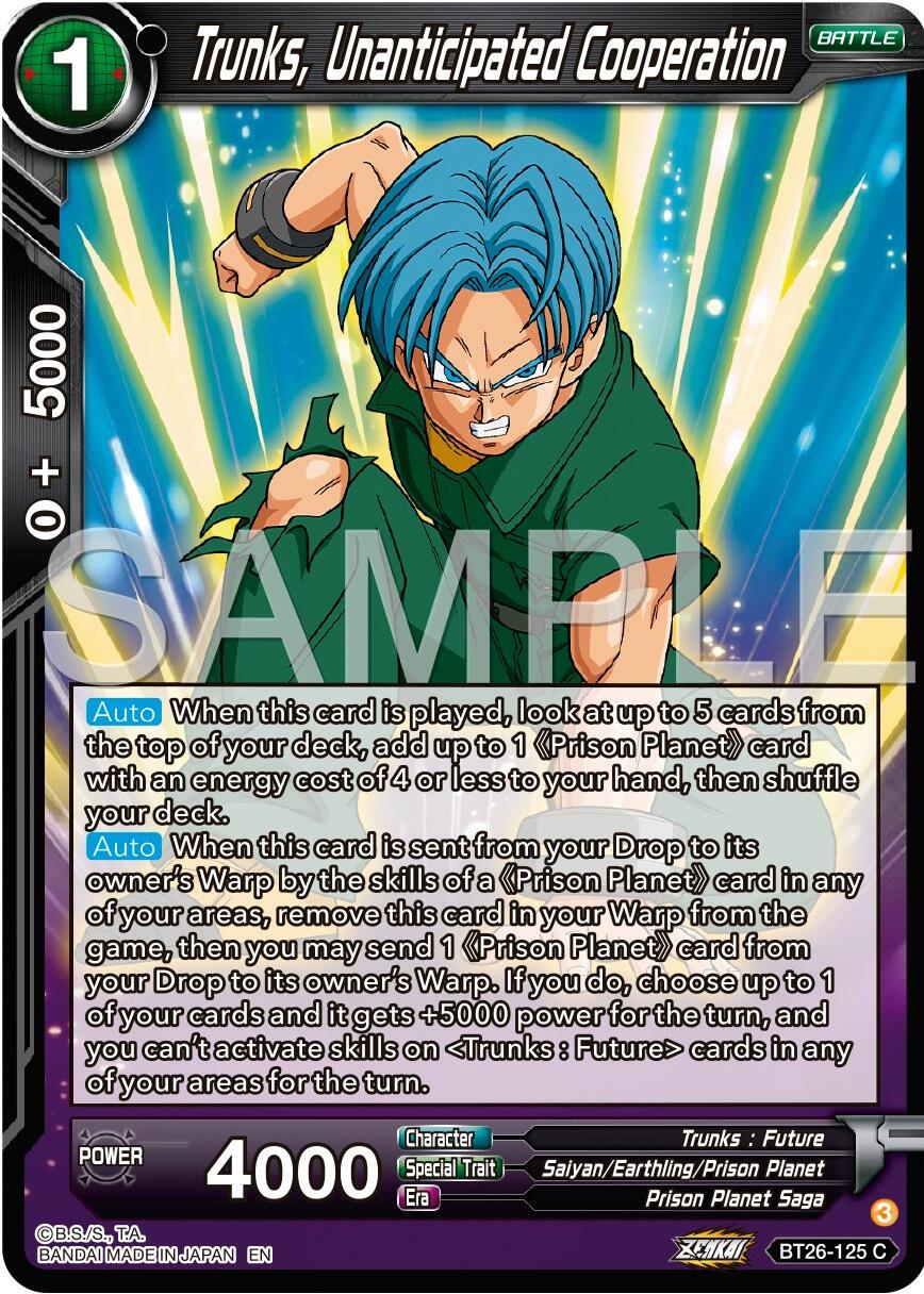 Trunks, Unanticipated Cooperation (BT26-125) [Ultimate Advent] | Enigma On Main