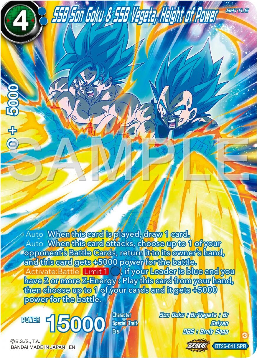 SSB Son Goku & SSB Vegeta, Height of Power (SPR) (BT26-041) [Ultimate Advent] | Enigma On Main