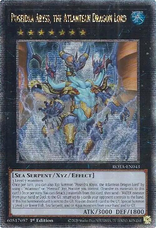 Poseidra Abyss, the Atlantean Dragon Lord (Quarter Century Secret Rare) [ROTA-EN043] Quarter Century Secret Rare | Enigma On Main