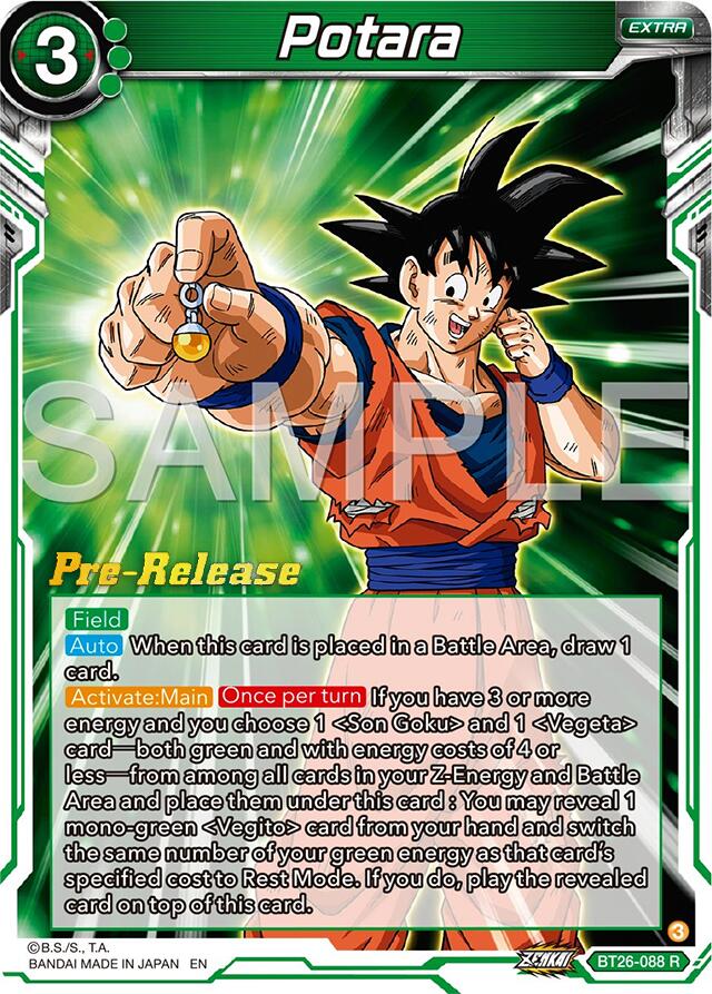 Potara (BT26-088) [Ultimate Advent Prerelease Promos] | Enigma On Main