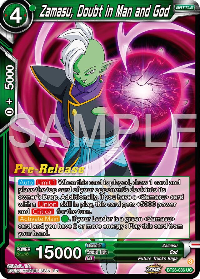 Zamasu, Doubt in Man and God (BT26-086) [Ultimate Advent Prerelease Promos] | Enigma On Main