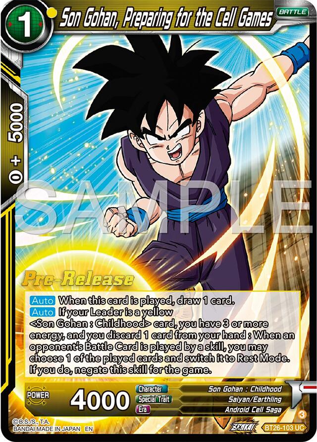 Son Gohan, Preparing for the Cell Games (BT26-103) [Ultimate Advent Prerelease Promos] | Enigma On Main