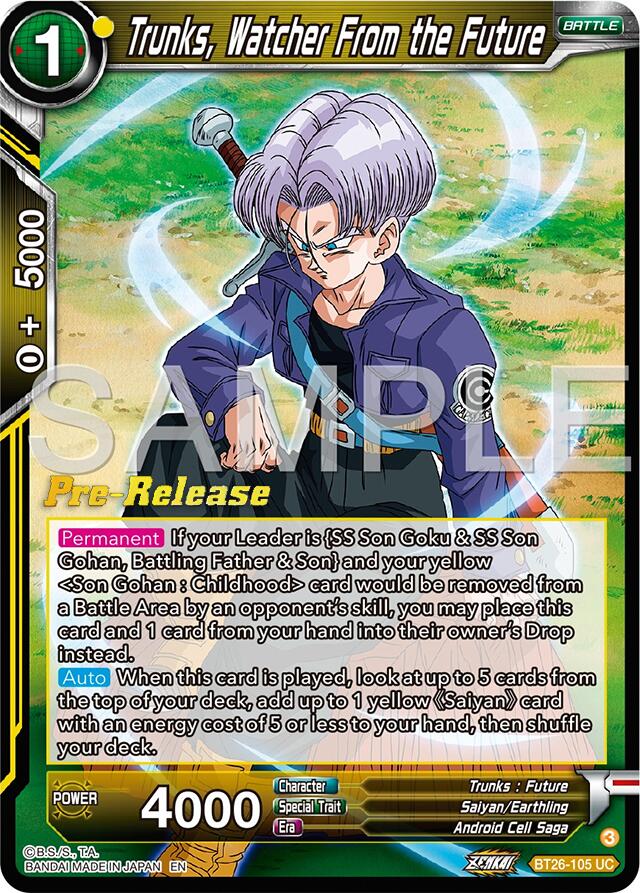 Trunks, Watcher From the Future (BT26-105) [Ultimate Advent Prerelease Promos] | Enigma On Main