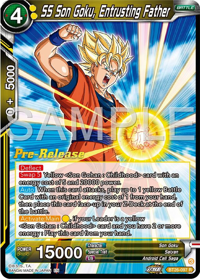 SS Son Goku, Entrusting Father (BT26-097) [Ultimate Advent Prerelease Promos] | Enigma On Main