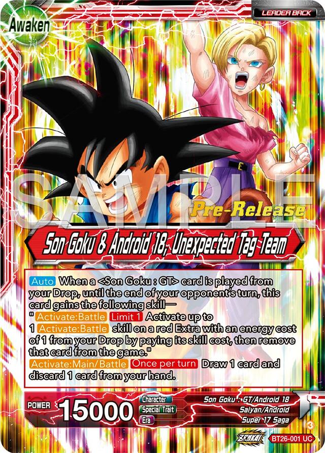 Son Goku // Son Goku & Android 18, Unexpected Tag Team (BT26-001) [Ultimate Advent Prerelease Promos] | Enigma On Main