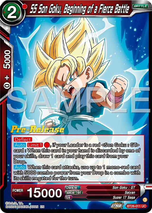 SS Son Goku, Beginning of a Fierce Battle (BT26-011) [Ultimate Advent Prerelease Promos] | Enigma On Main