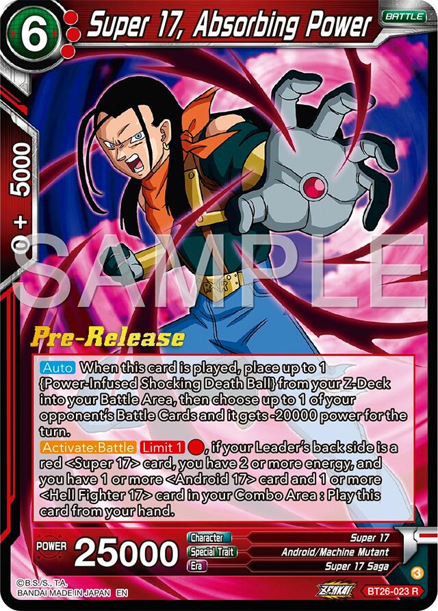 Super 17, Absorbing Power (BT26-023) [Ultimate Advent Prerelease Promos] | Enigma On Main