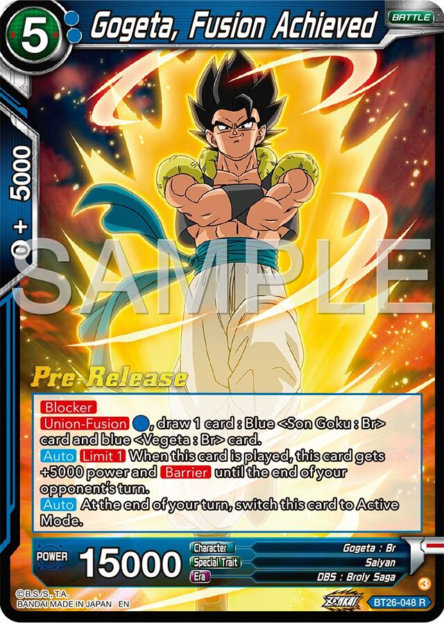 Gogeta, Fusion Achieved (BT26-048) [Ultimate Advent Prerelease Promos] | Enigma On Main