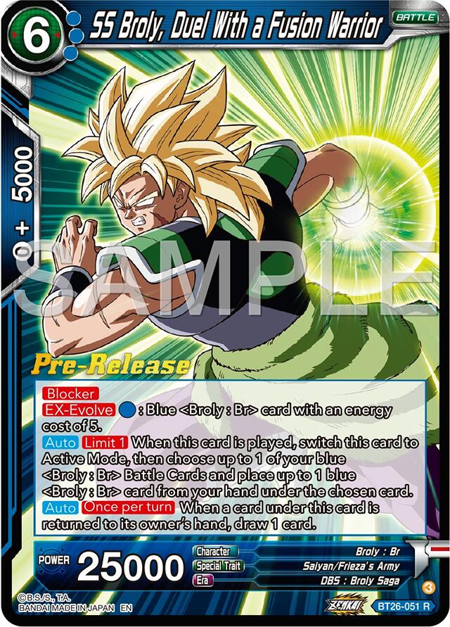 SS Broly, Duel With a Fusion Warrior (BT26-051) [Ultimate Advent Prerelease Promos] | Enigma On Main