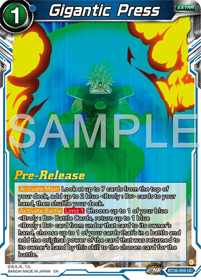 Gigantic Press (BT26-059) [Ultimate Advent Prerelease Promos] | Enigma On Main