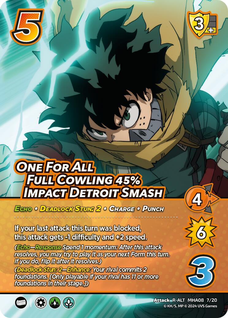 One For All Full Cowling 45% Impact Detroit Smash (Alternate Art) [Challenger Series: My Hero Academia - Dark Hero Arc] | Enigma On Main