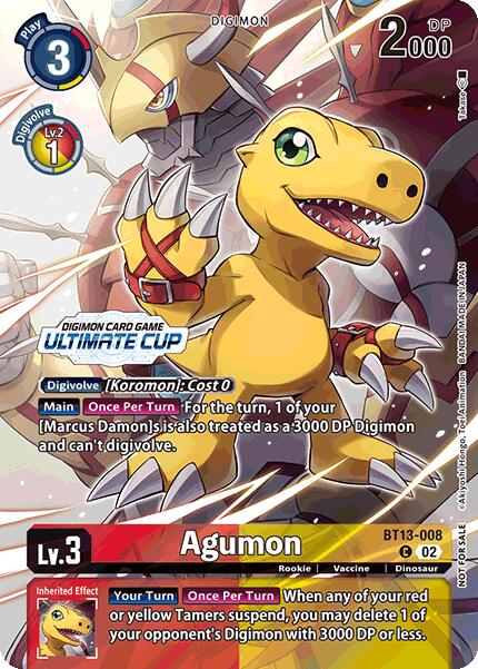 Agumon [BT13-008] (Ultimate Cup 2024) [Versus Royal Knights Booster] | Enigma On Main