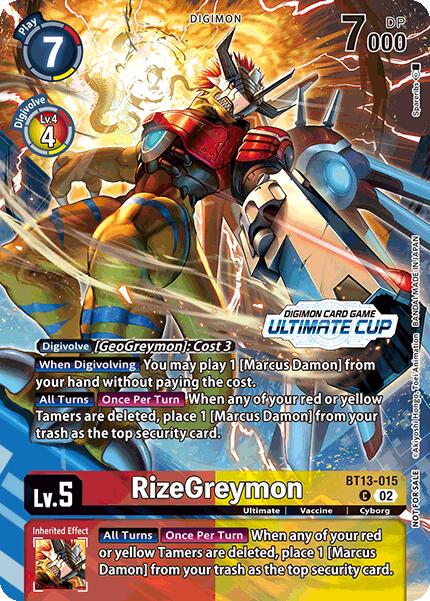 RizeGreymon [BT13-015] (Ultimate Cup 2024) [Versus Royal Knights Booster] | Enigma On Main