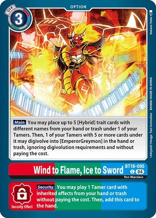 Wind to Flame, Ice to Sword [BT18-095] [Release Special Booster Ver.2.0] | Enigma On Main