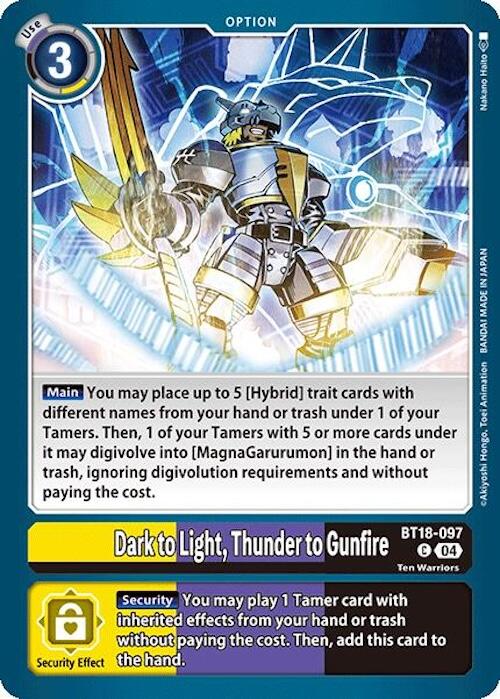 Dark to Light, Thunder to Gunfire [BT18-097] [Release Special Booster 2.0] | Enigma On Main