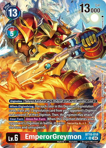 EmperorGreymon [BT18-018] (Alternate Art) [Release Special Booster 2.0] | Enigma On Main