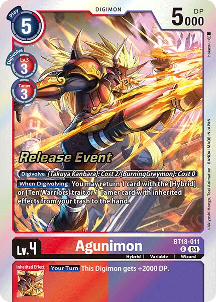 Agunimon [BT18-011] [Release Special Booster Ver.2.0 Pre-Release Cards] | Enigma On Main