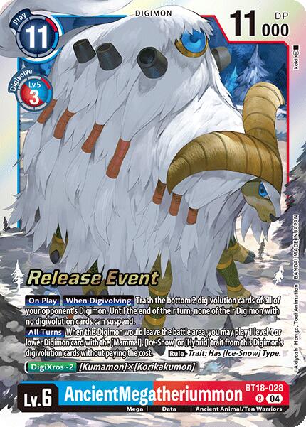 AncientMegatheriummon [BT18-028] [Release Special Booster Ver.2.0 Pre-Release Cards] | Enigma On Main