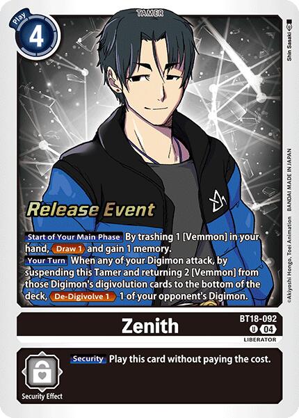 Zenith [BT18-092] [Release Special Booster Ver.2.0 Pre-Release Cards] | Enigma On Main