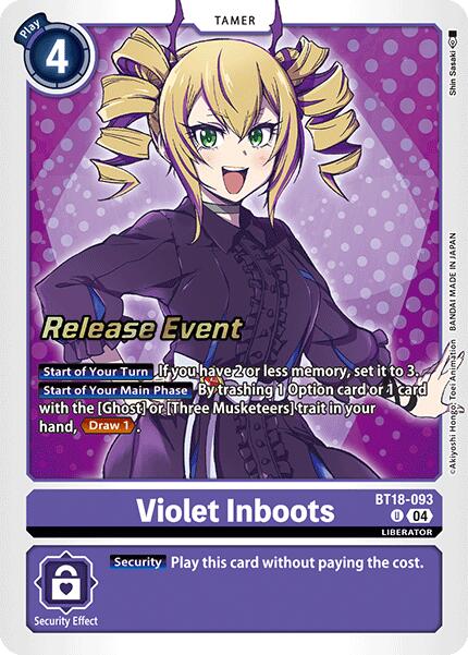 Violet Inboots [BT18-093] [Release Special Booster Ver.2.0 Pre-Release Cards] | Enigma On Main