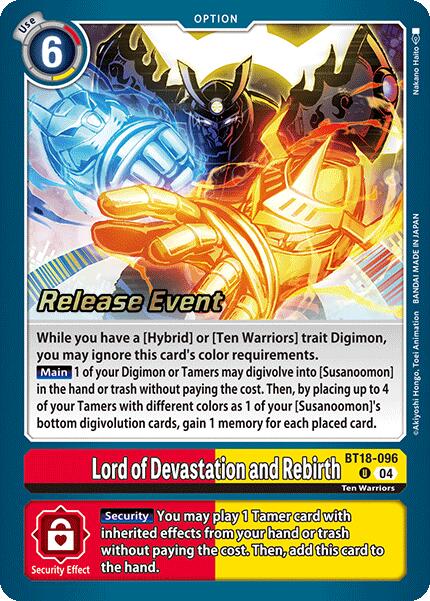 Lord of Devastation and Rebirth [BT18-096] [Release Special Booster Ver.2.0 Pre-Release Cards] | Enigma On Main