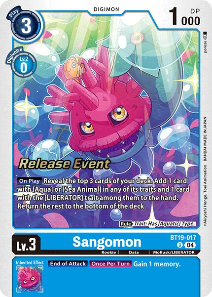 Sangomon [BT19-017] [Release Special Booster Ver.2.0 Pre-Release Cards] | Enigma On Main