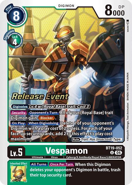 Vespamon [BT19-052] [Release Special Booster Ver.2.0 Pre-Release Cards] | Enigma On Main