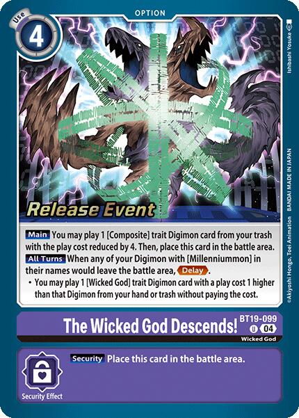 The Wicked God Descends! [BT19-099] [Release Special Booster Ver.2.0 Pre-Release Cards] | Enigma On Main