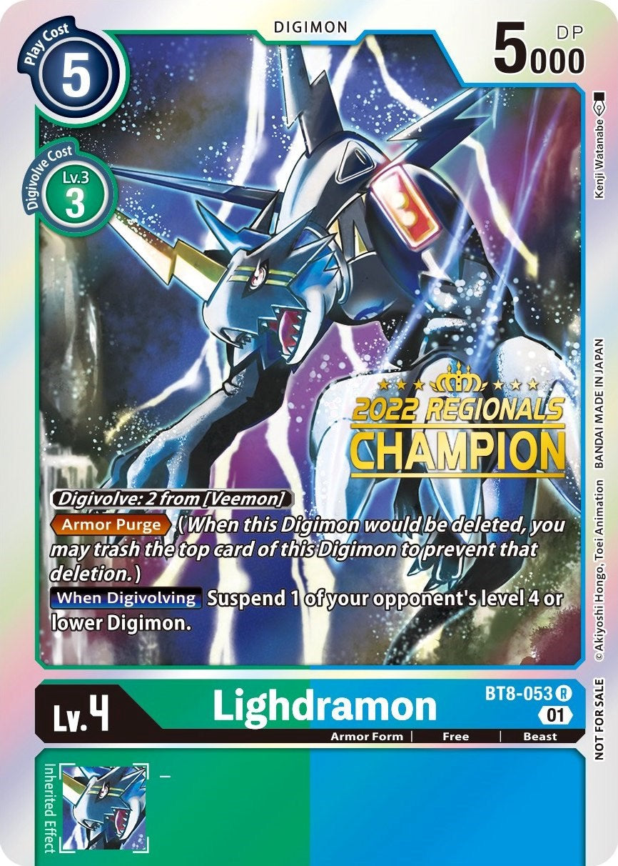 Lighdramon [BT8-053] (2022 Championship Offline Regional) (Online Champion) [New Awakening Promos] | Enigma On Main