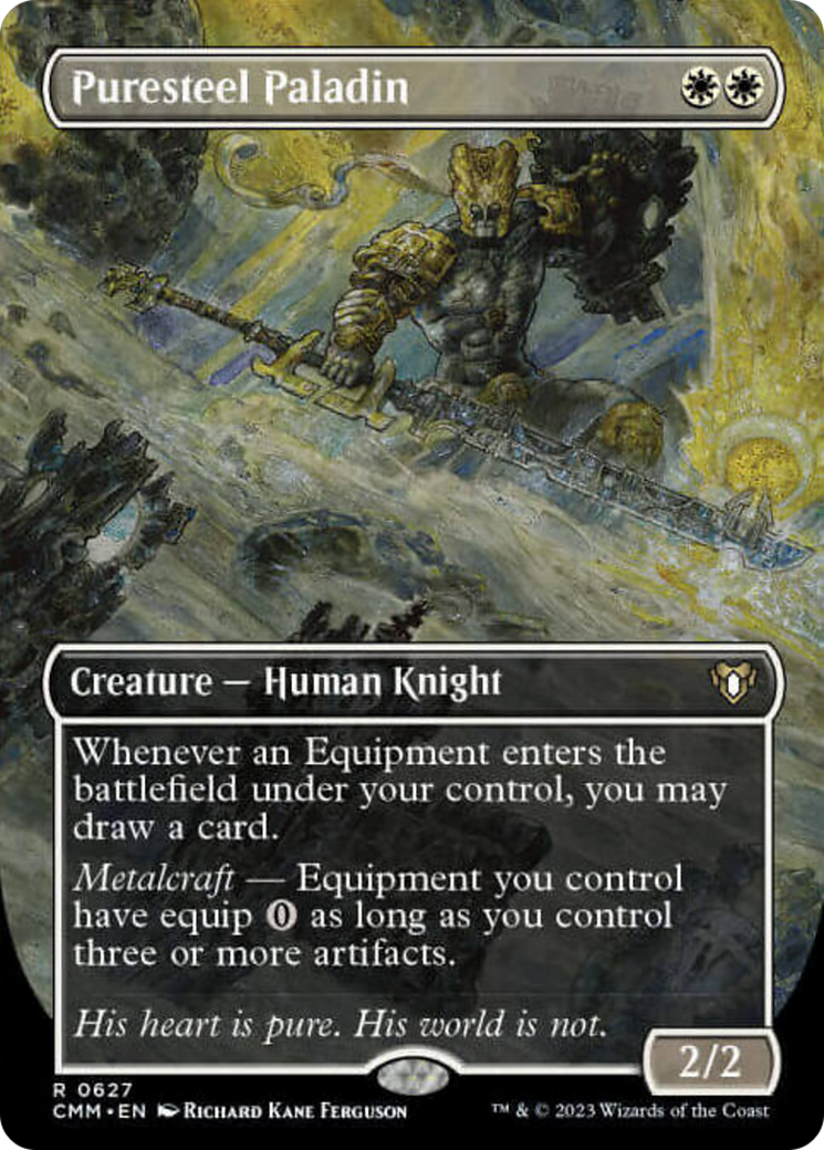 Puresteel Paladin (Borderless Alternate Art) [Commander Masters] | Enigma On Main