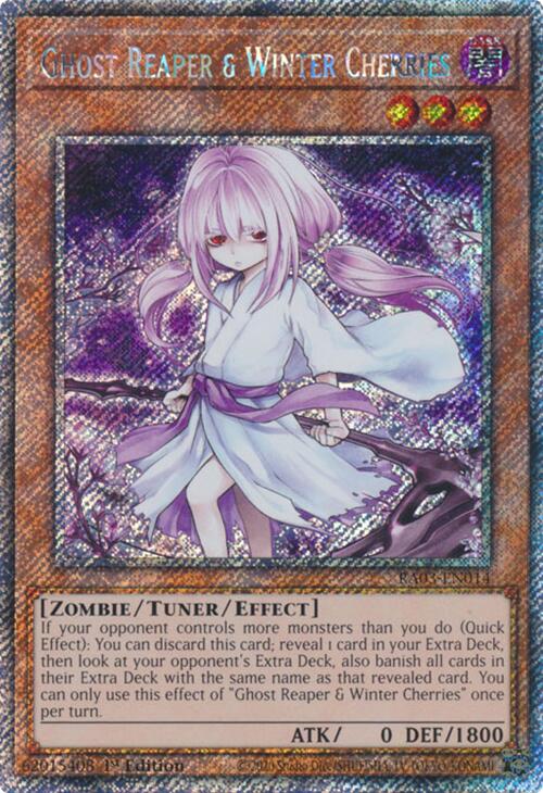 Ghost Reaper & Winter Cherries (Alternate Art) (Platinum Secret Rare) [RA03-EN014] Platinum Secret Rare | Enigma On Main
