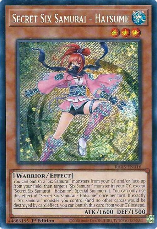 Secret Six Samurai - Hatsume (Secret Rare) [RA03-EN016] Secret Rare | Enigma On Main