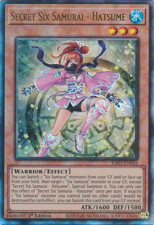 Secret Six Samurai - Hatsume (UTR) [RA03-EN016] Prismatic Ultimate Rare | Enigma On Main