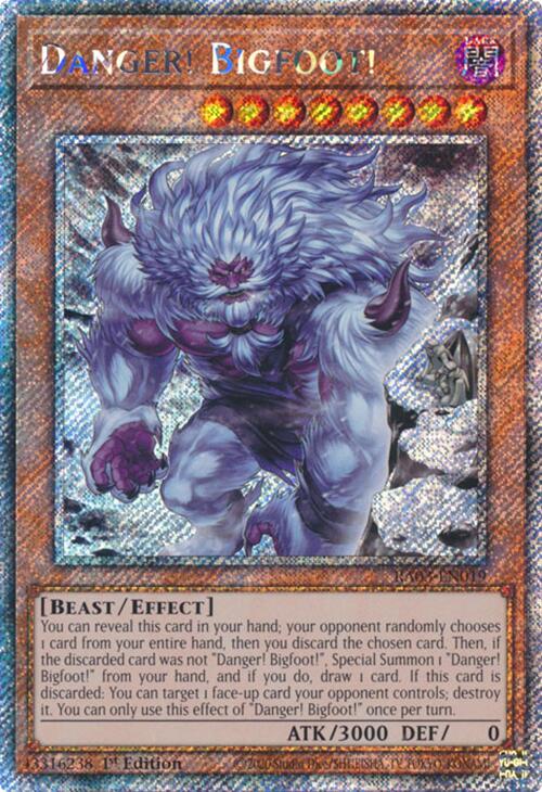 Danger! Bigfoot! (Alternate Art) (Platinum Secret Rare) [RA03-EN019] Platinum Secret Rare | Enigma On Main