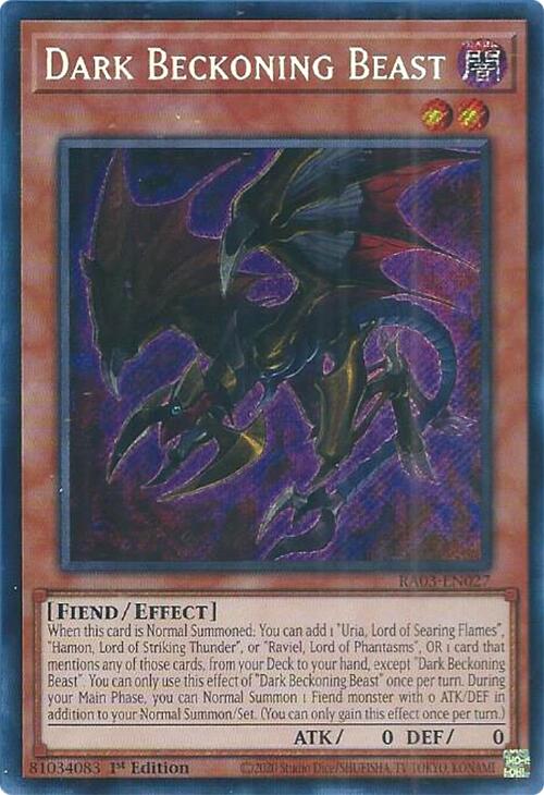 Dark Beckoning Beast (Secret Rare) [RA03-EN027] Secret Rare | Enigma On Main