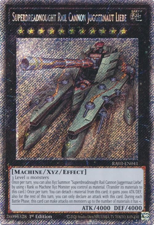 Superdreadnought Rail Cannon Juggernaut Liebe (Platinum Secret Rare) [RA03-EN041] Platinum Secret Rare | Enigma On Main