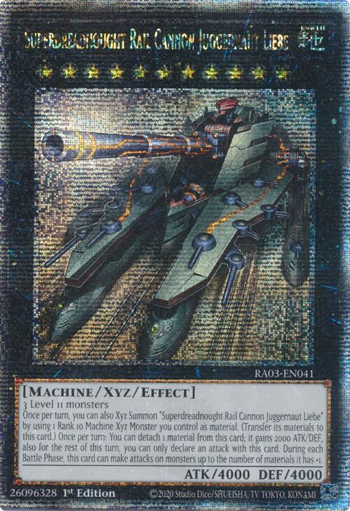 Superdreadnought Rail Cannon Juggernaut Liebe (Quarter Century Secret Rare) [RA03-EN041] Quarter Century Secret Rare | Enigma On Main