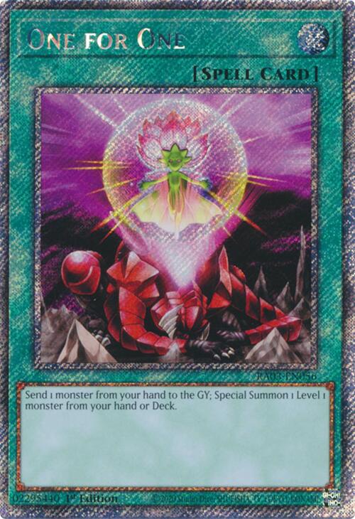 One for One (Platinum Secret Rare) [RA03-EN056] Platinum Secret Rare | Enigma On Main