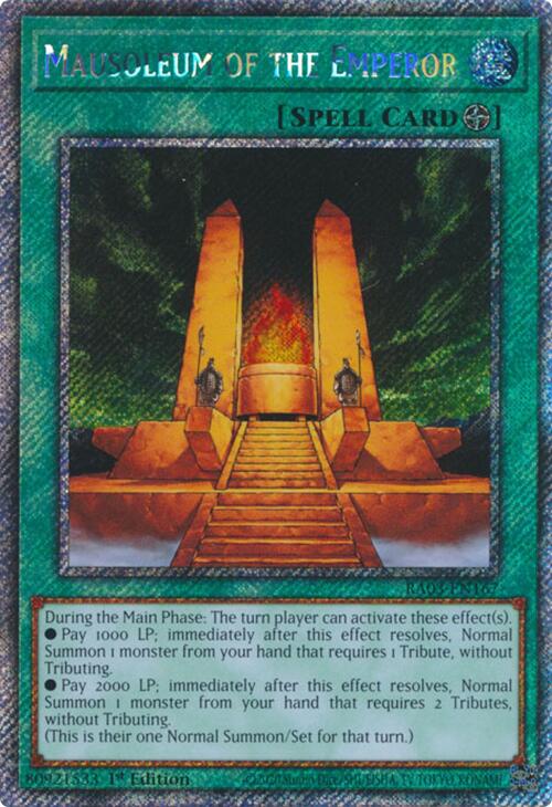 Mausoleum of the Emperor (Platinum Secret Rare) [RA03-EN167] Platinum Secret Rare | Enigma On Main