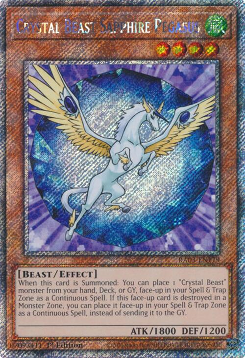 Crystal Beast Sapphire Pegasus (Platinum Secret Rare) [RA03-EN179] Platinum Secret Rare | Enigma On Main