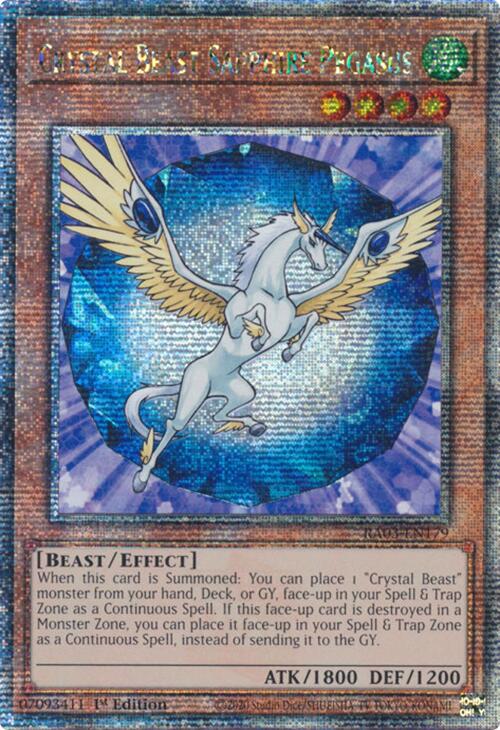 Crystal Beast Sapphire Pegasus (Quarter Century Secret Rare) [RA03-EN179] Quarter Century Secret Rare | Enigma On Main