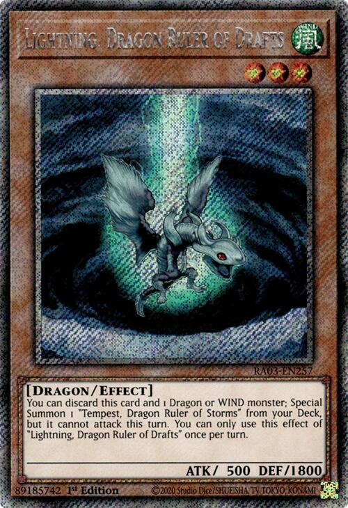 Lightning, Dragon Ruler of Drafts (Platinum Secret Rare) [RA03-EN257] Platinum Secret Rare | Enigma On Main