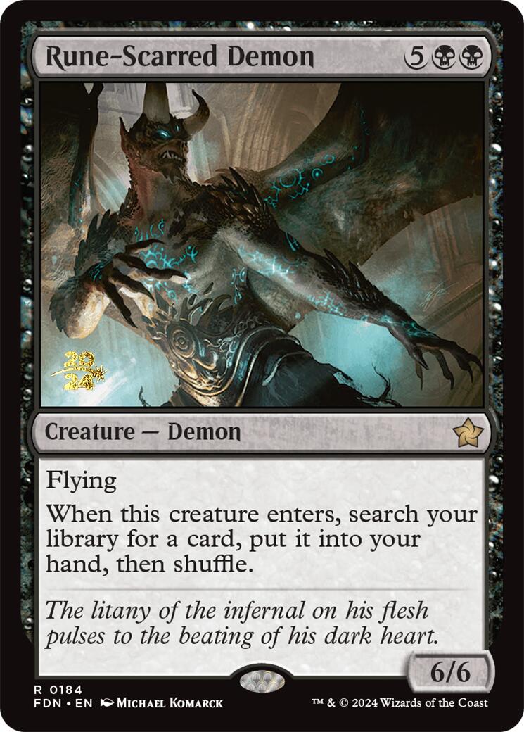 Rune-Scarred Demon [Foundations Prerelease Promos] | Enigma On Main