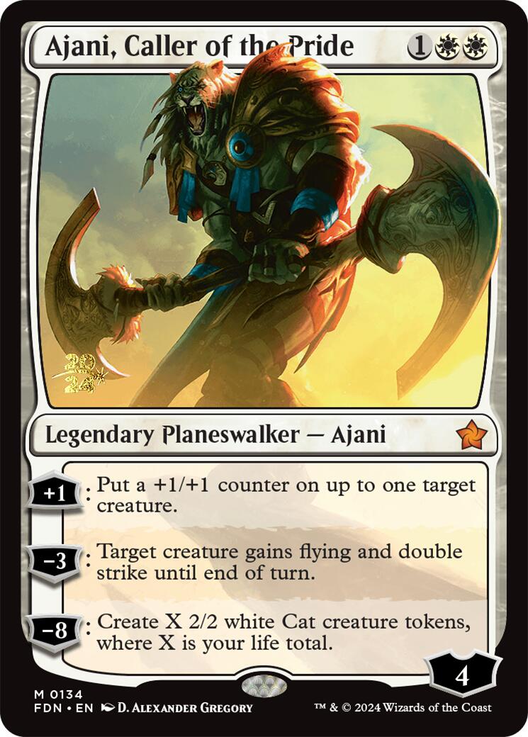 Ajani, Caller of the Pride [Foundations Prerelease Promos] | Enigma On Main