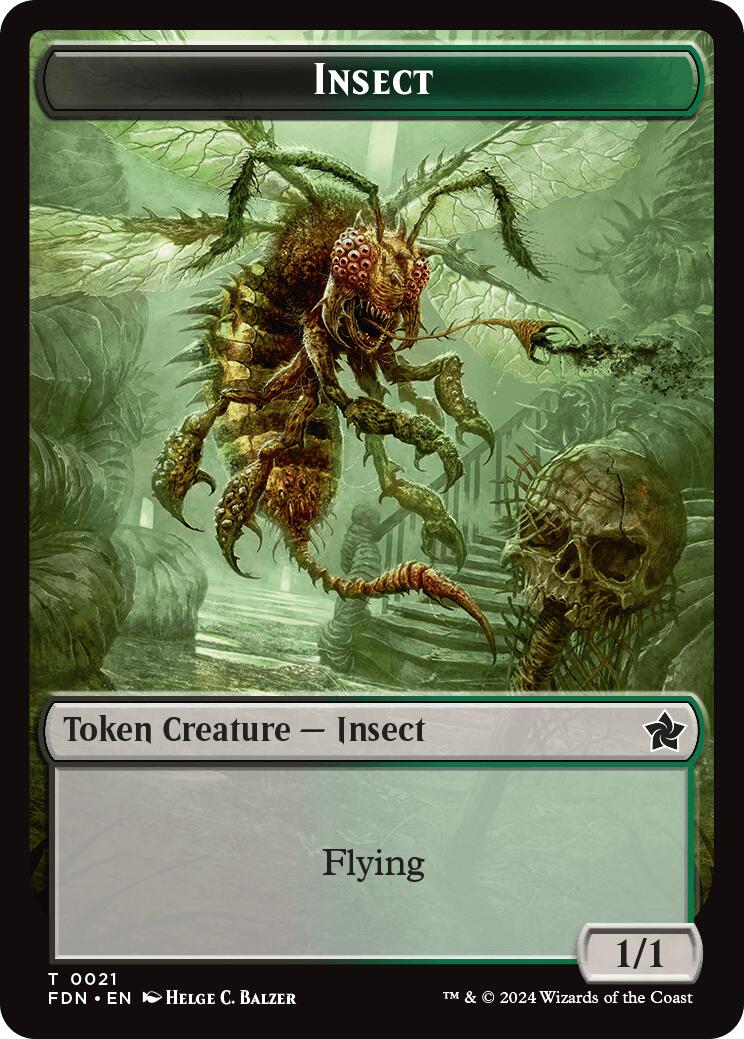 Goblin // Insect Doubled-Sided Token [Foundations Tokens] | Enigma On Main