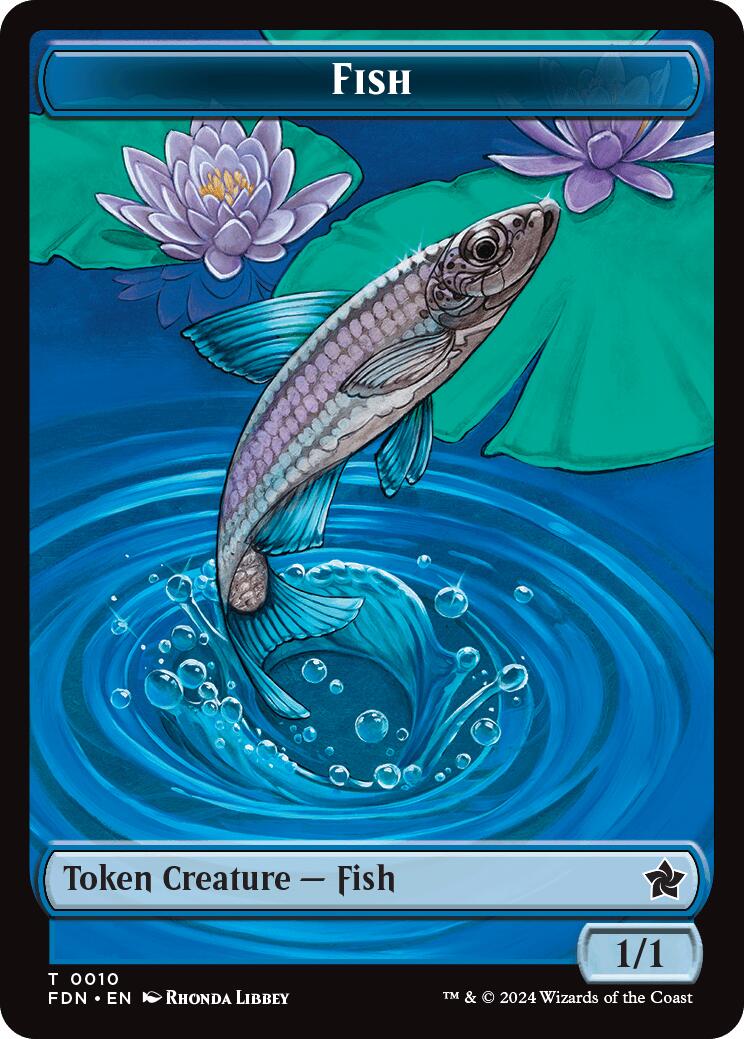 Faerie // Fish Doubled-Sided Token [Foundations Tokens] | Enigma On Main