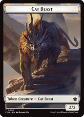 Cat Beast // Dragon (0017) Double-Sided Token [Foundations Tokens] | Enigma On Main