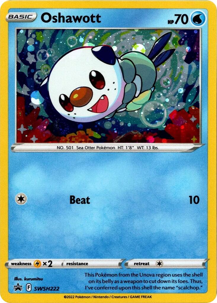 Oshawott (SWSH222) (Cosmo Holo) [Sword & Shield: Black Star Promos] | Enigma On Main